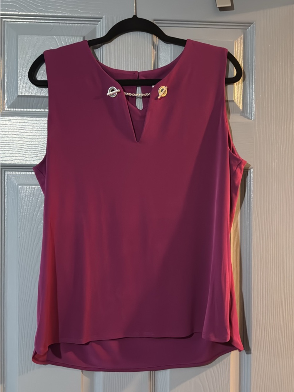 Calvin Klein Sleeveless V-Neck Camisole in Berry Pink